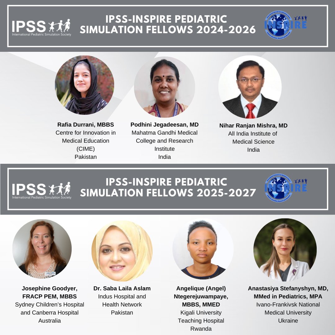 INSPIRE_Network's tweet image. The IPSS-INSPIRE Pediatric Simulation Fellowship empowers early-career investigators through mentorship, hands-on simulation experience, and research development.

You can hear their presentations at our INSPIRE Virtual Meeting September 25, 2025. Registration opens soon!