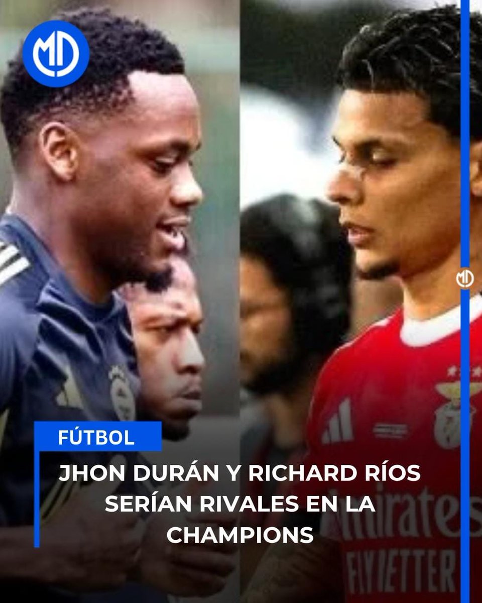 ⚽️🔥 Jhon Durán y Richard Ríos podrían convertirse en rivales en los playoffs de la Champions League. Fenerbahce y Benfica se enfrentarán a Feyenoord y Niza, respectivamente, en busca de un lugar en la fase de grupos🇨🇴🏆

#JhonDurán #RichardRíos #ChampionsLeague #FútbolColombiano