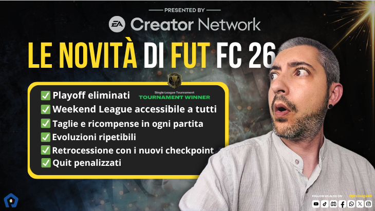 Vinsanity087 (@vinsanity0871) on Twitter photo 🎮 FUT in FC 26 è stato rivoluzionato.
Addio playoff, weekend league accessibile a tutti, nuove evoluzioni, taglie e retrocessioni!
📺 Guarda ora il video completo con tutte le novità 👉youtu.be/75q5Dw8CgvY
#FC26 #FUT26 #UltimateTeam #EASPORTSFC #ProClubs
<a href="/proleagueitalia/">ProLeague Italia</a> 🎮 FUT in FC 26 è stato rivoluzionato.
Addio playoff, weekend league accessibile a tutti, nuove evoluzioni, taglie e retrocessioni!
📺 Guarda ora il video completo con tutte le novità 👉youtu.be/75q5Dw8CgvY
#FC26 #FUT26 #UltimateTeam #EASPORTSFC #ProClubs
<a href="/proleagueitalia/">ProLeague Italia</a>