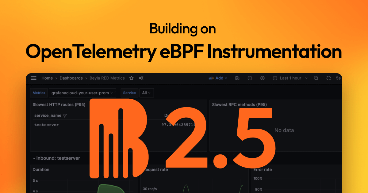 grafana's tweet image. 🔭 We're building on the foundation of #OpenTelemetry eBPF Instrumentation with the release of Beyla 2.5! 

This is the first #Beyla release where we’re directly vendoring most of the code from the upstream OpenTelemetry #eBPF Instrumentation repository that #Grafana Labs proudly