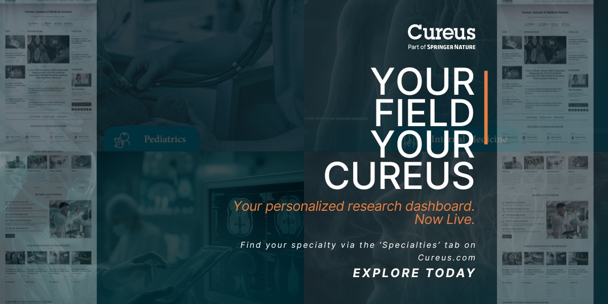 CureusNeuro (@cureusneuro) on Twitter photo Big news in medical research! Your field now has its own Cureus homepage.
Trending articles, editor picks & curated collections, now organized by specialty.
🔗 Click → hubs.la/Q03zQ5Sq0 → ‘Specialties’ → Your field.
Explore!
#Cureus #MedicalResearch #OpenAccess Big news in medical research! Your field now has its own Cureus homepage.
Trending articles, editor picks & curated collections, now organized by specialty.
🔗 Click → hubs.la/Q03zQ5Sq0 → ‘Specialties’ → Your field.
Explore!
#Cureus #MedicalResearch #OpenAccess