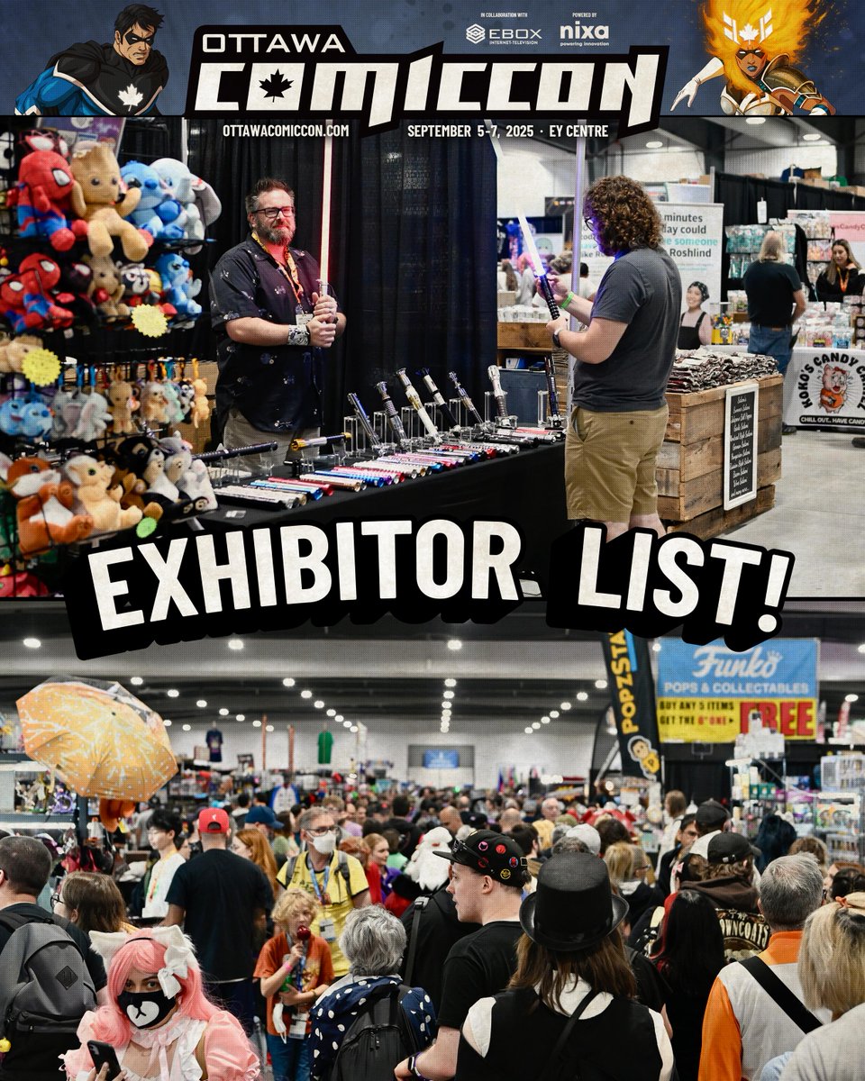 💥Ottawa Comiccon is happening in exactly ONE MONTH! Discover the exhibitors, artisans and attractions at our 2025 edition: ottawacomiccon.com/exhibition-hal…

#ottawacomiccon2025