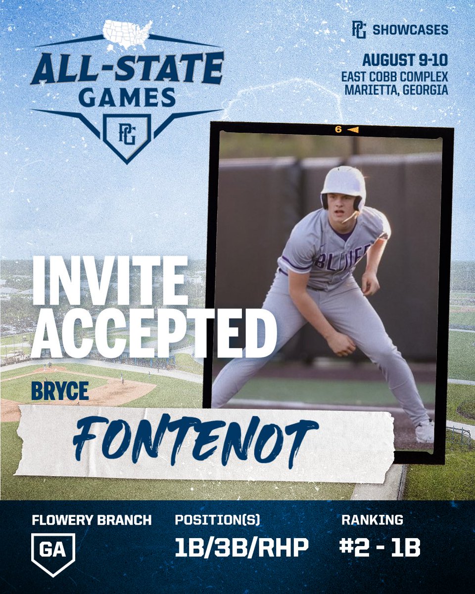 Perfect Game Georgia (@pg_georgia) on Twitter photo 🚨INVITE ACCEPTED🚨
Just 3️⃣ days remaining until the 2025 PG Southeast All-State Games in Marietta, GA‼️🔥
<a href="/PGShowcases/">PG Showcases</a> <a href="/PerfectGameUSA/">Perfect Game USA</a> 🚨INVITE ACCEPTED🚨
Just 3️⃣ days remaining until the 2025 PG Southeast All-State Games in Marietta, GA‼️🔥
<a href="/PGShowcases/">PG Showcases</a> <a href="/PerfectGameUSA/">Perfect Game USA</a>