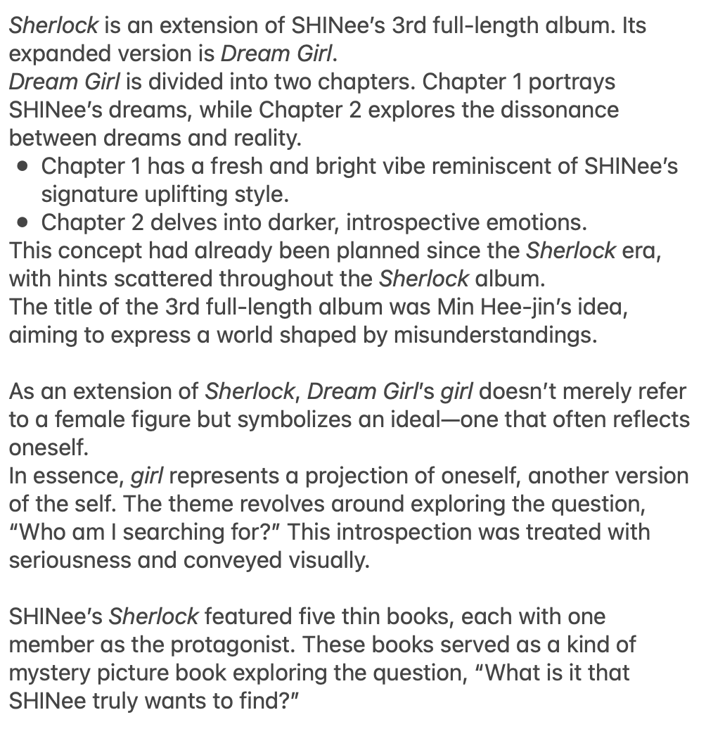 thegreatgaram's tweet photo. Min Hee-Jin's vision for SHERLOCK: 
- An album that centers self-discovery
- SHINee baring their bodies is the visualization of baring their souls, re-connecting with their most natural state (https://t.co/45JgtqKcBi) https://t.co/EcqFSR8hkR