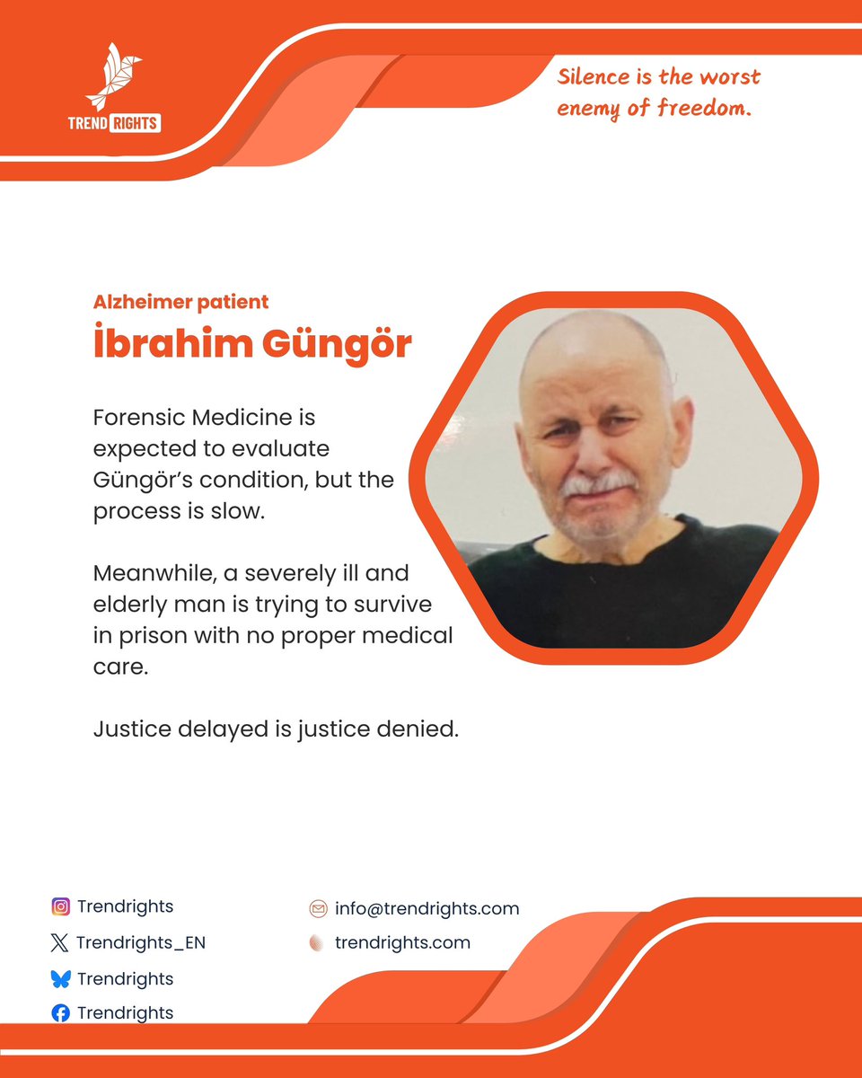 📌Alzheimer patient ibrahim Güngör,
Forensic Medicine is expected to evaluate
Güngör's condition, but the process is slow.

İbrahimGüngör İnsanlıkBekliyor