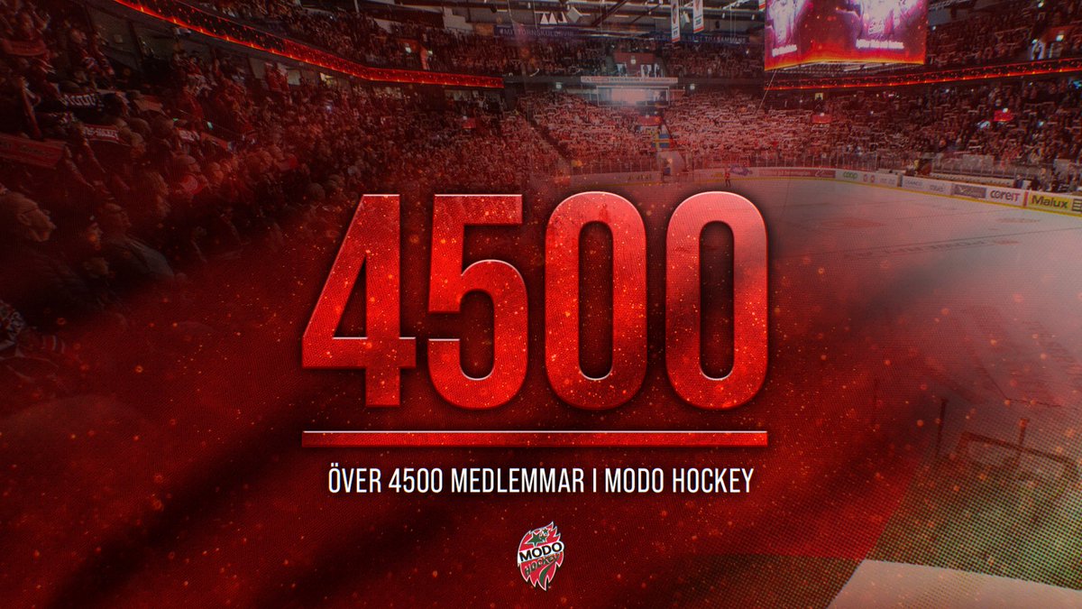 4500 medlemmar - nu ökar vi! 📈

Bli medlem senast 31 augusti för att få det 100-sidiga magasinet MoDoiten hemskickat inför seriestart!

modohockey.se/medlem