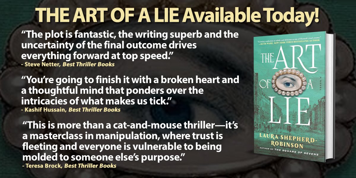 Best Thriller Books (@bestthrillbooks) on Twitter photo THE ART OF A LIE by <a href="/LauraSRobinson/">Laura Shepherd-Robinson</a> (pub. by @atriabooks) is available today.
Hopefully, you will follow her and buy the book.
Read the team’s reviews:
<a href="/NetsFromPDX/">Steve Netter</a>: bestthrillerbooks.com/steve-netter/t…
@Kashif1307: bestthrillerbooks.com/kashif-hussain…
<a href="/FullyBookedInKY/">FullyBookedInKentucky</a>: bestthrillerbooks.com/teresa-brock/t… THE ART OF A LIE by <a href="/LauraSRobinson/">Laura Shepherd-Robinson</a> (pub. by @atriabooks) is available today.
Hopefully, you will follow her and buy the book.
Read the team’s reviews:
<a href="/NetsFromPDX/">Steve Netter</a>: bestthrillerbooks.com/steve-netter/t…
@Kashif1307: bestthrillerbooks.com/kashif-hussain…
<a href="/FullyBookedInKY/">FullyBookedInKentucky</a>: bestthrillerbooks.com/teresa-brock/t…