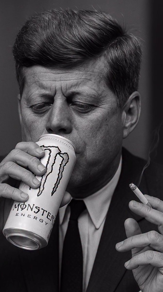 One of the most iconic pictures in American History

JFK drinking a white monster and smoking a Marlboro Red (1962)