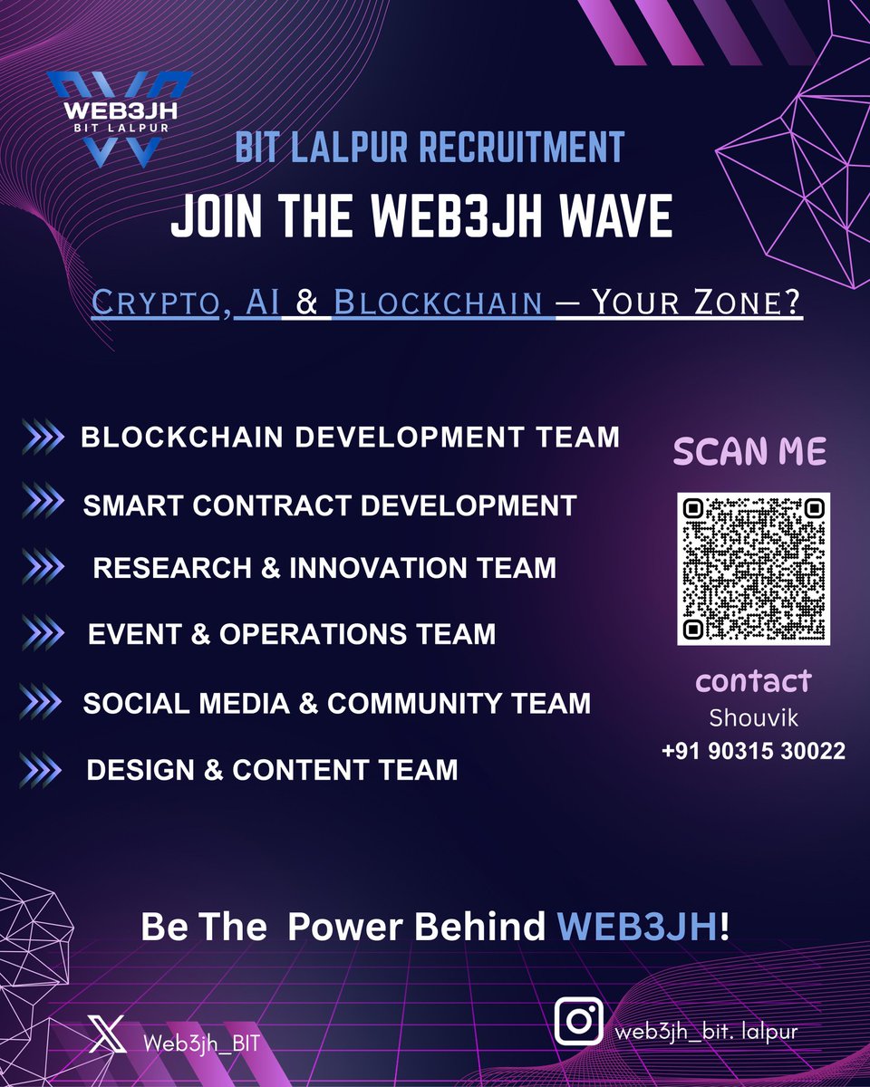 Web3jh_BIT's tweet image. 🚀 WE ARE RECRUITING
Passionate about Web3, Blockchain, AI, NFTs, Crypto & DAOs?
Join a community of innovators & tech enthusiasts shaping the future of the internet.
📩 Apply: forms.gle/G7R6UfrbBpBiVM…
👥 Join: chat.whatsapp.com/LMtneRJufK1IDW…
Join the Community: nas.io/web3jh