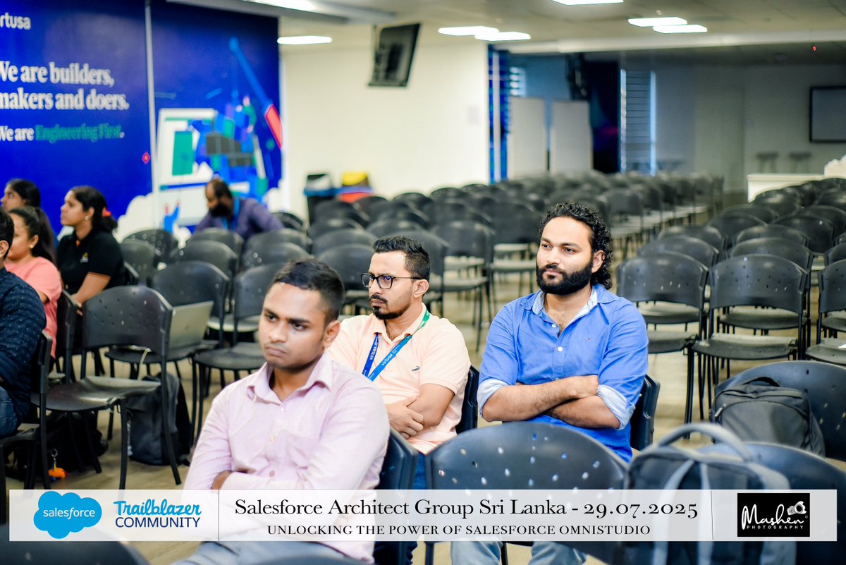 SFSLArchitects's tweet photo. Few clicks from Salesforce Omini Studio session on 29th July 2025. 

We explored the power of OmniStudio, from data raptors to flex cards, and how it’s transforming digital experiences across industries.
.
.
.
#SLSFA 
#Trailblazercommunity https://t.co/SmQKFoI0Bn