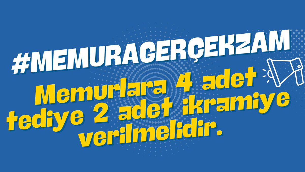 📢 İşçiye var... MEMURA YOK MU?

🔸 4 adet tediye
🔸 2 adet ikramiye
✅ İşçilere yıllardır ödeniyor

❌ Memura hâlâ reva görülmüyor!
📌 Oysa memur da bu devletin çalışanı, alın teri dökeni!

✊ Talebimiz nettir:
🔹 4 tediye + 2  ikramiye memurlara da verilmelidir.
🔹 Ayrımcılık