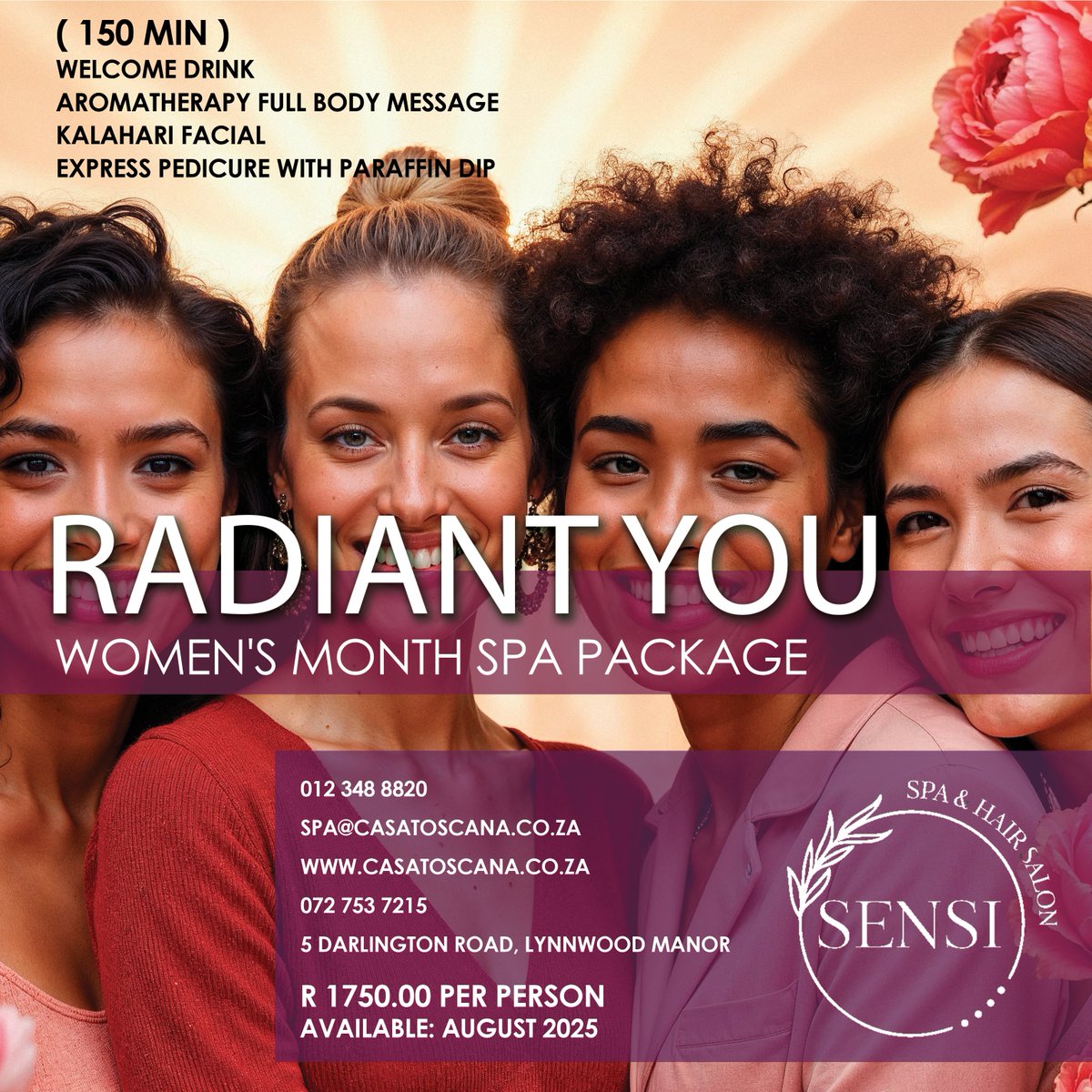 👑 It’s Women’s Month &amp; Sensi Spa is celebrating YOU!
Book our Radiant You package &amp; be treated like the Queen you are.
💆‍♀️ Beauty, strength &amp; self-care all in one.
📅 Booking essential: bit.ly/4dN559u
#WomensMonth #SensiSpa #RadiantYou