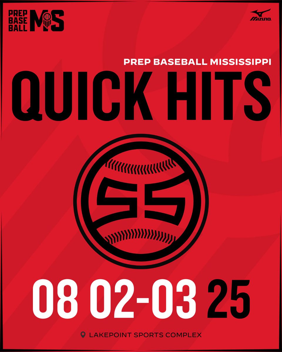Prep Baseball Mississippi (@prepbaseballms) on Twitter photo #๐๐๐๐๐๐๐: ๐๐ข๐ฌ๐ฌ๐ข๐ฌ๐ฌ๐ข๐ฉ๐ฉ๐ข ๐๐ฎ๐ข๐๐ค ๐๐ข๐ญ๐ฌ ๐
+ Highlighting several standouts from Mississippi who attended the Southeast Super Sophomore Games that were held on August 2-3 at LakePoint Sports in Emerson, GA.
Scout notes, video and more. โคต๏ธ
๐: #๐๐๐๐๐๐๐: ๐๐ข๐ฌ๐ฌ๐ข๐ฌ๐ฌ๐ข๐ฉ๐ฉ๐ข ๐๐ฎ๐ข๐๐ค ๐๐ข๐ญ๐ฌ ๐
+ Highlighting several standouts from Mississippi who attended the Southeast Super Sophomore Games that were held on August 2-3 at LakePoint Sports in Emerson, GA.
Scout notes, video and more. โคต๏ธ
๐: