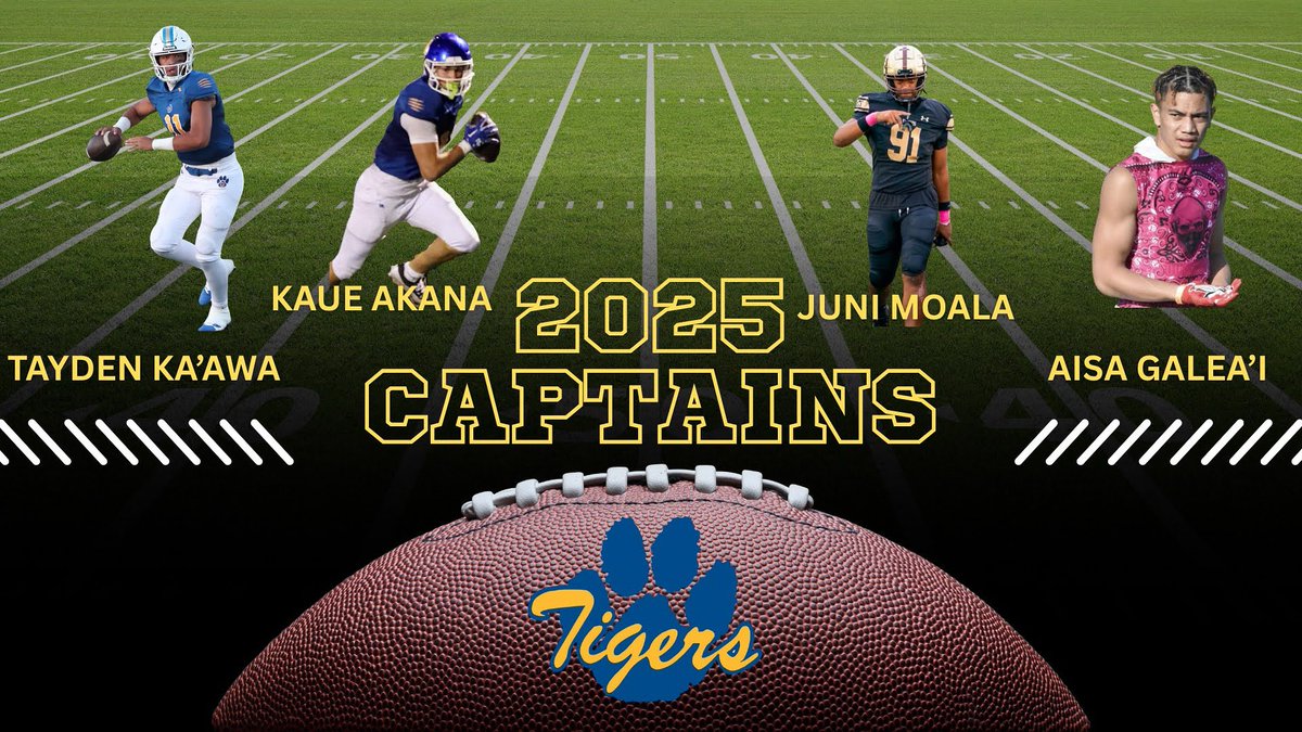Orem Tigers Football (@oremhsfootball) on Twitter photo Your 2025 Captains have been selected!
Go Tigers!
<a href="/KaueAkana/">kaue akana</a> <a href="/Tayden1Kaawa/">TaydenKaawa</a> <a href="/LopetiMoala07/">3⭐️ Lopeti Matai’tini Moala Jr</a> <a href="/AisaGaleai/">Aisa Jonacani Galea’i</a> Your 2025 Captains have been selected!
Go Tigers!
<a href="/KaueAkana/">kaue akana</a> <a href="/Tayden1Kaawa/">TaydenKaawa</a> <a href="/LopetiMoala07/">3⭐️ Lopeti Matai’tini Moala Jr</a> <a href="/AisaGaleai/">Aisa Jonacani Galea’i</a>