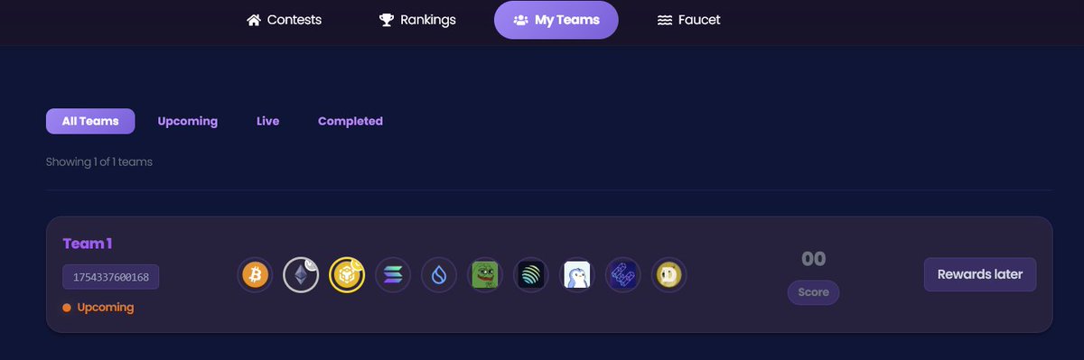 My team is built and ready to go for the <a href="/Token10XYZ/">Token10</a> fantasy league!

The concept is just like your fantasy football league, but with crypto! You team can be made up of $BTC or alts like $ETH and memecoins!

Pick your Captain, Vice, and Multiplier and see where you end up on the