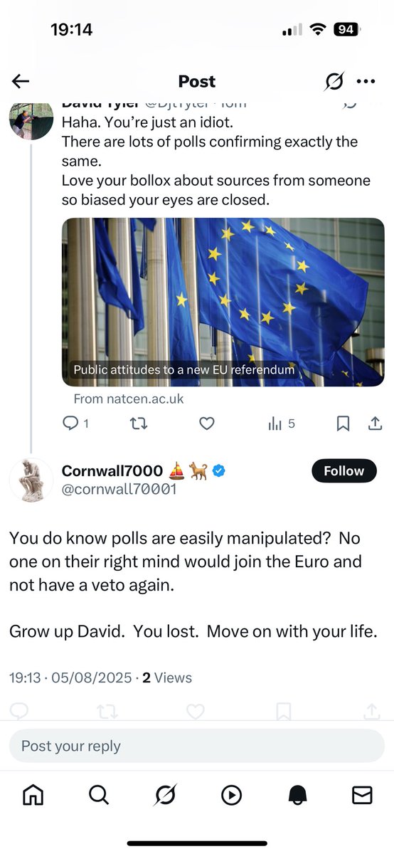 Love how these dimwits make some bollox up and then run and hide from uncomfortable facts.  
Pathetic arsehole <a href="/cornwall70001/">Cornwall7000 ⛵️🐕</a>   .