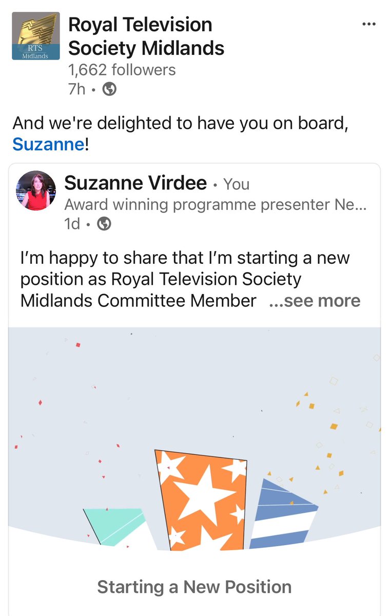 As the Midlands becomes a real powerhouse again for programme making I am thrilled to be part of this! Grateful for the opportunity <a href="/RTS_media/">Royal Television Society</a>
