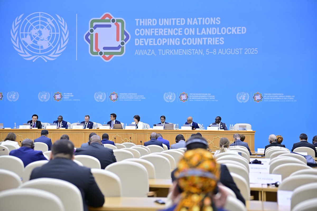 Min of Trade |Rwanda (@rwandatrade) on Twitter photo Today, Minister <a href="/P_Sebahizi/">Prudence Sebahizi</a>, who is in Awaza, Turkmenistan for #LLDC3, participated in a High-Level Thematic Round Table on Structural Transformation, Diversification, and STI as Drivers of Prosperity in LLDCs. <a href="/RwandaUN/">Permanent Mission of Rwanda to The United Nations</a> Today, Minister <a href="/P_Sebahizi/">Prudence Sebahizi</a>, who is in Awaza, Turkmenistan for #LLDC3, participated in a High-Level Thematic Round Table on Structural Transformation, Diversification, and STI as Drivers of Prosperity in LLDCs. <a href="/RwandaUN/">Permanent Mission of Rwanda to The United Nations</a>