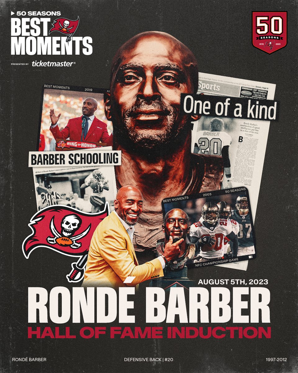 Redefined the game. Remembered forever.

On this day in 2023, <a href="/rondebarber/">Rondé Barber</a>'s legacy was cemented in the <a href="/ProFootballHOF/">Pro Football Hall of Fame</a> 🫡