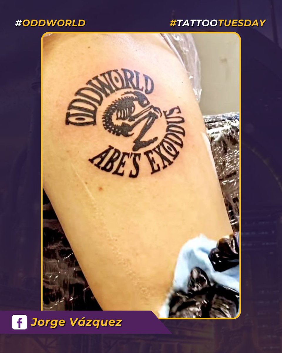 Jorge Vázquez posted this pic of his Abe's Exoddus tatt just after it was finished! That's as fresh as it gets 😎

Have you got any Oddworld ink? If you have, we want to see it!

#Oddworld #TattooTuesday