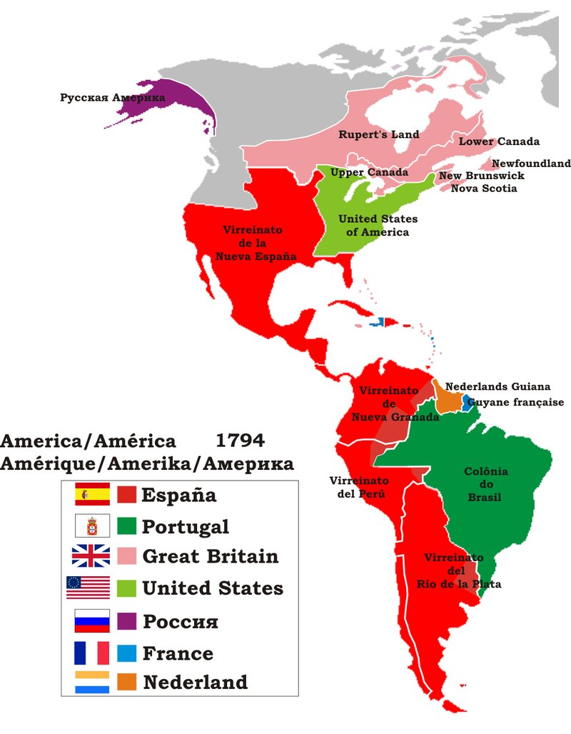 The Americas in 1794.