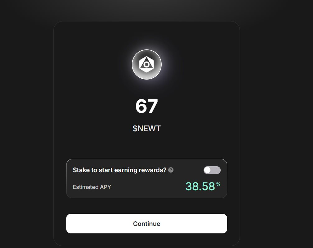 Just got 67 tokens from NEWTON
Check your account ~  many are receiving now!

✨newton.xyz/app/airdrop

Even if you weren’t eligible for the previous airdrop, no problem ~ you might have received tokens this time. I got 67 tokens on a non-eligible account too. Go check yours