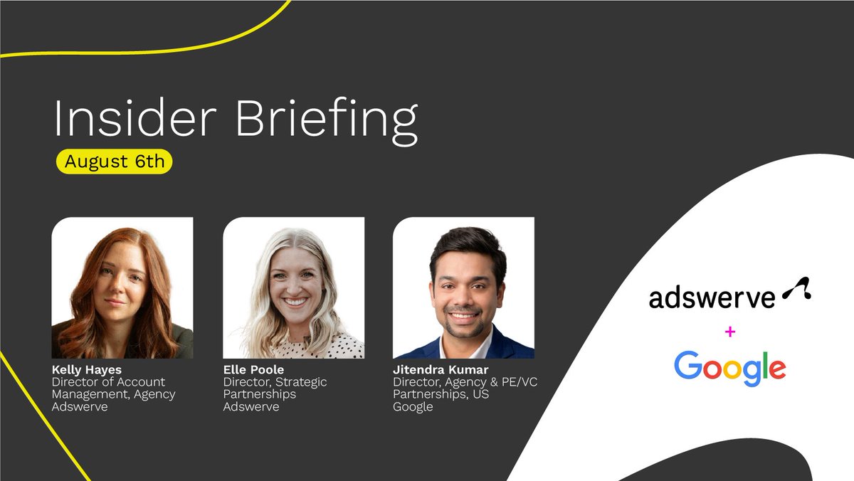 📢 Join #Adswerve + #Google for a fast-paced webinar covering key takeaways from Cannes, #GML &amp; Possible. We’ll break down what’s real in #AI, #CTV, #search, creative &amp; more.

📅 August 6 | 1PM ET
Save your spot now: hubs.la/Q03Bpz1d0