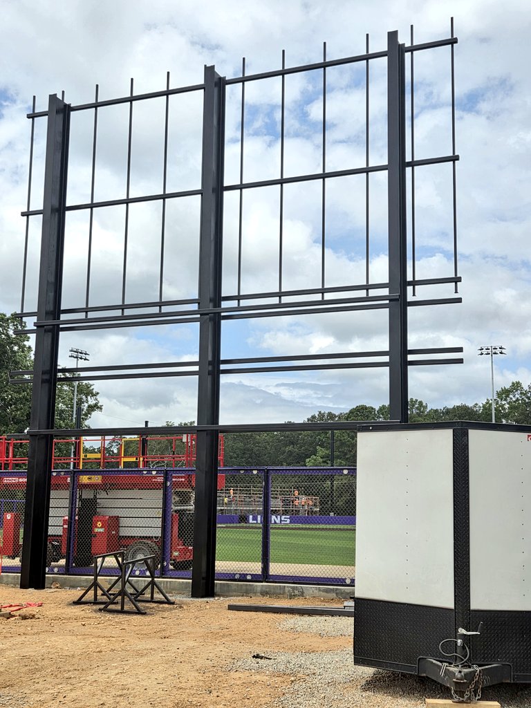 Framing up the video boards at Mike D. Lane &amp; Bobby Wallace Field 🏗

These will be monsters!

#RaiseTheROAR 🦁📈
