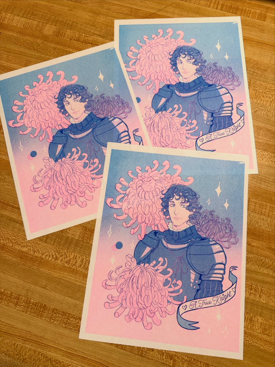 This is one of the first prints I made at the Riso Lab this summer! 💖 I’ve been very busy working on my Fairytale series the past two months! Excited to share more with you all soon! 🏰🌸⚔️