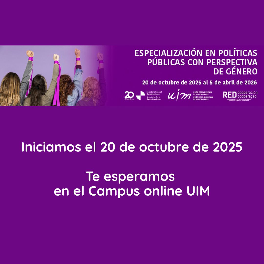 💡 Políticas públicas con enfoque de género = territorios más justos e inclusivos.

💻Especialización virtual 
🗓️ Inicia 20/10/2025
👥 Gestores/as y autoridades de gobiernos locales, organizaciones y redes comprometidas con la equidad.

📲 Súmate: pga.uimunicipalistas.org/catalogo/662