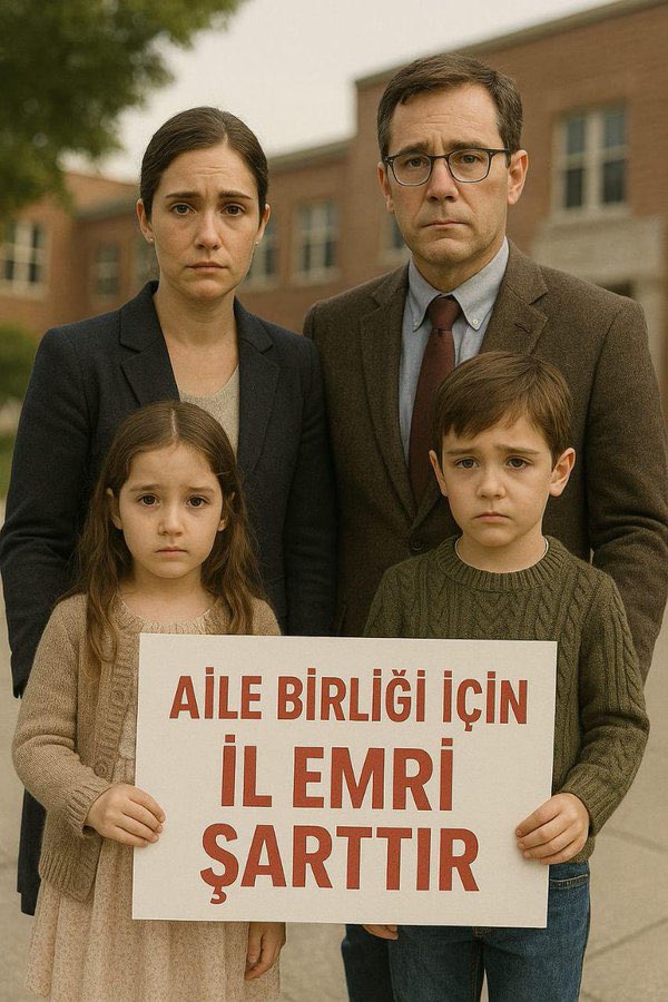 Aile olmak için 3,5 senedir bekliyoruz. Ailenin öneminin sadece söz de gösterilmemesi için aile yılında il emri istiyoruz.

<a href="/RTErdogan/">Recep Tayyip Erdoğan</a>  <a href="/Yusuf__Tekin/">Yusuf Tekin</a> <a href="/_aliyalcin_/">Ali YALÇIN</a>  <a href="/cftcblnt/">Bülent ÇİFTCİ</a> <a href="/oguzozat/">Oğuz ÖZAT</a> <a href="/edipuzen/">Edip Üzen</a> <a href="/TalipGeylan06/">Talip Geylan</a> <a href="/talatyavuz29/">Talat YAVUZ</a>

#MebÖğretmeneİlEmri