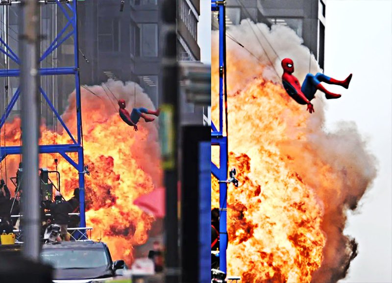 Explosiones y efectos prácticos en el set de Spider-Man Brand New Day 🕷️