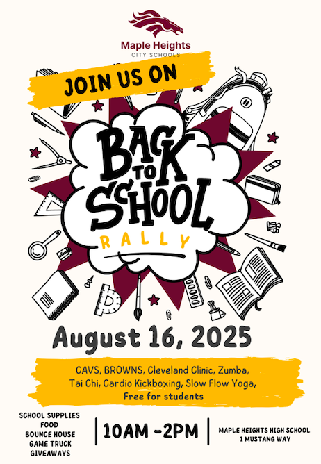 Please join us for the Back to School Rally on Saturday, August 16. See flyer below for details.