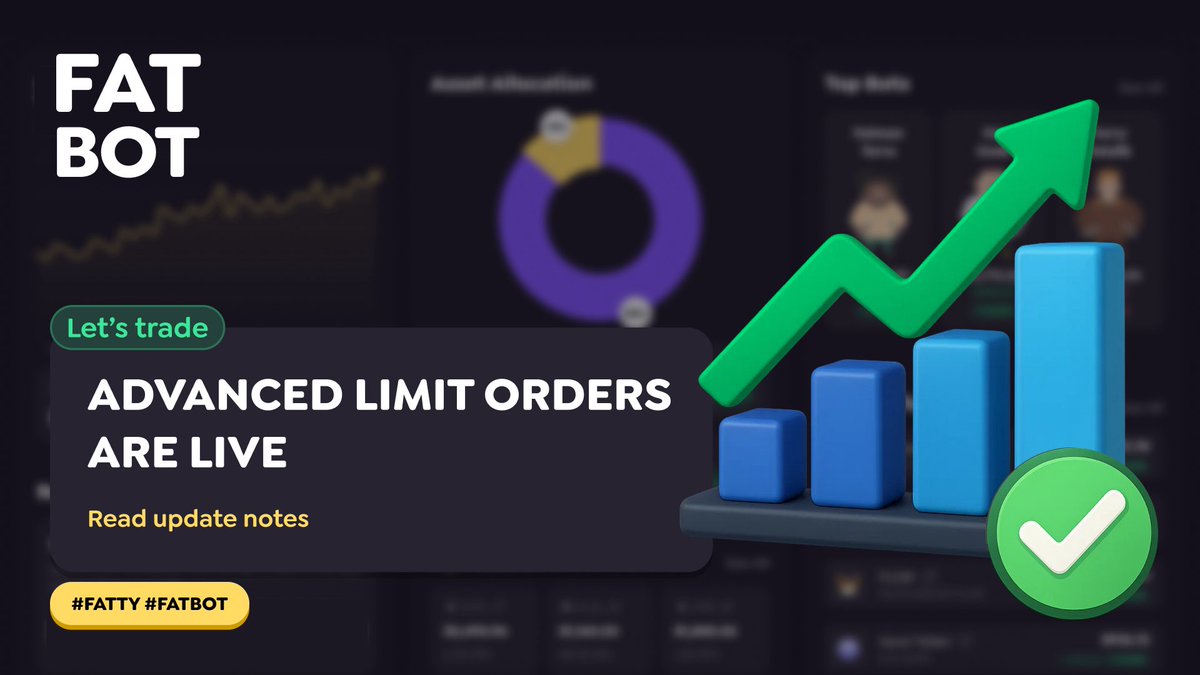Fatty Traders! 🍩 

⭐️ As we announced yesterday, advanced limit orders are now live. You can now use these limit orders across all 5 chains on the FatBot platform.

Update Notes 🗒️ 

- Security Improvements: Implemented enhanced endpoint security protection
- Manual Trading: The