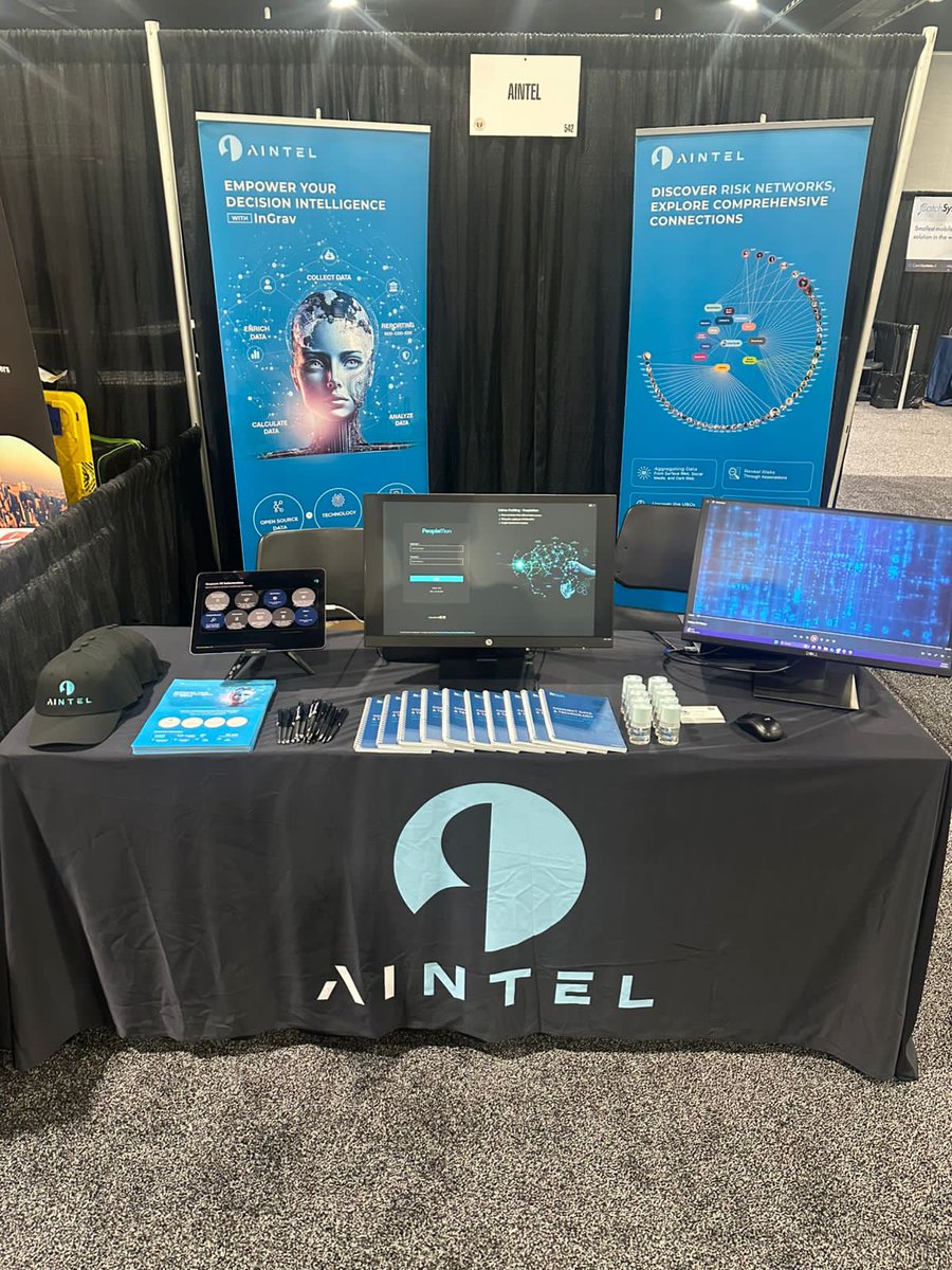 aiNTELLLC's tweet photo. We’re live at NATIA 2025!

Visit us at Booth #542 to explore how the @InGravPlatform is redefining digital investigations with real-time intelligence and AI-powered insights.

Our team is ready to connect with you! https://t.co/yBMgiZnIZT
