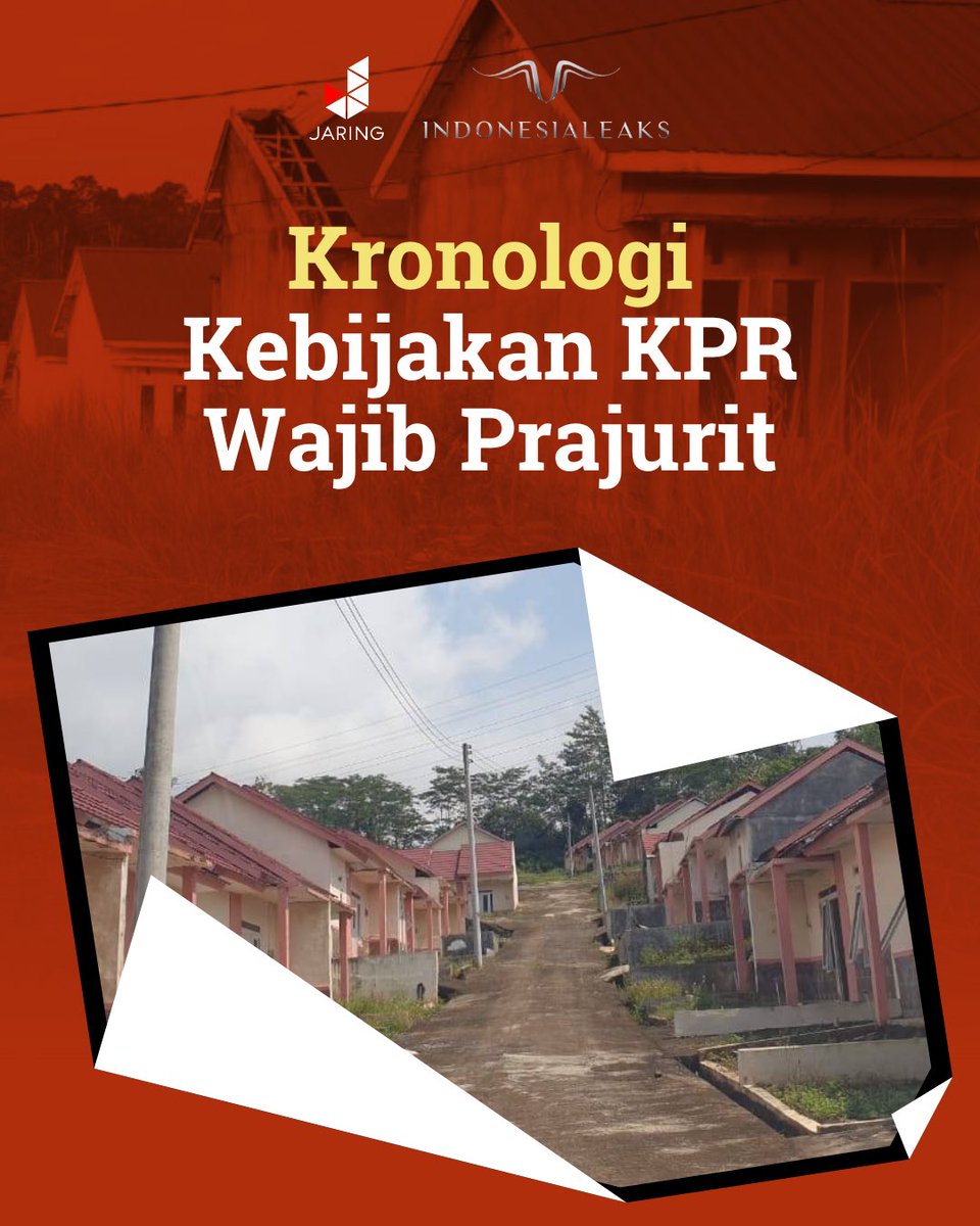 Prajurit TNI AD lulusan 2021-2023 diwajibkan mengambil rumah lewat KPR Swakelola dengan durasi kredit 10-15 tahun. Dari kesaksian prajurit yang ditemui <a href="/inaleaks/">IndonesiaLeaks</a>, potongan kredit rumah bisa mencapai separuh gaji.

jaring.id/salah-kaprah-k…