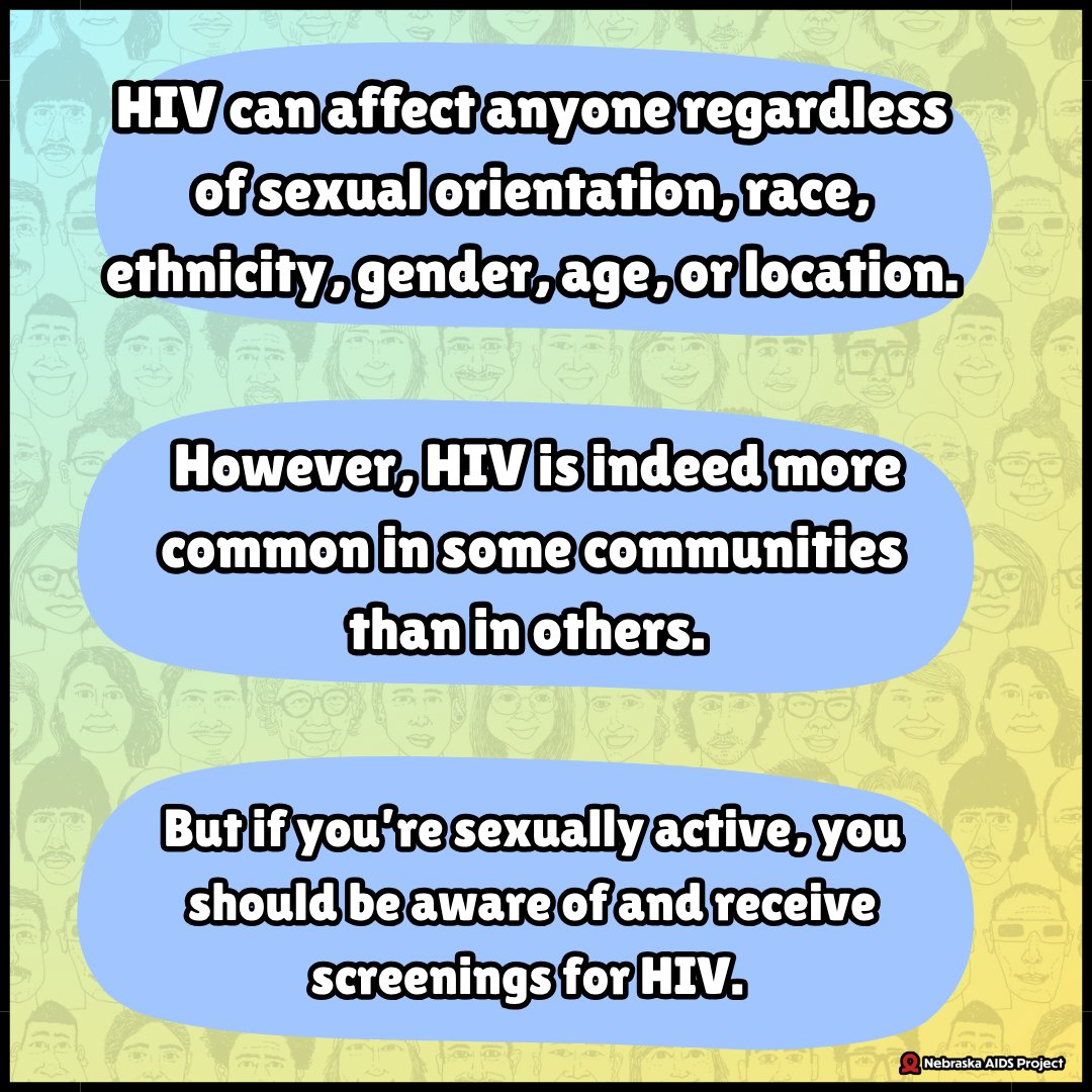 neAIDSproject's tweet image. 📷 Who can contract HIV?
Short answer: Anyone.

#HIV #HIVScreening #HIVTesting #INSTITest #Education #Nebraska #NebraskaAIDSProject #CommonlyAskedQuestions #TalkTestTreat