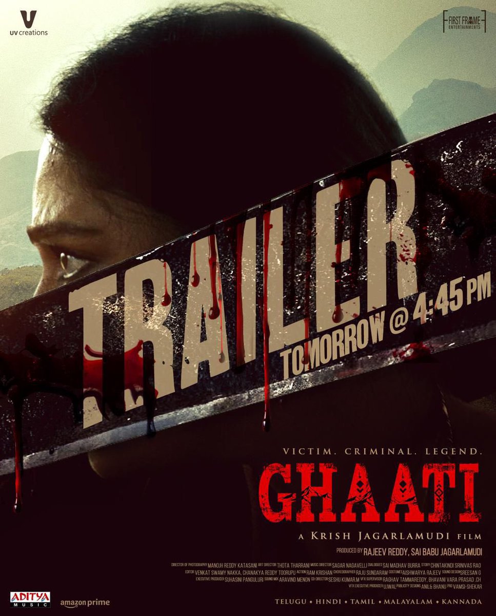Telugu Cult 𝐘𝐓 (@telugu_cult) on Twitter photo Get Ready to witness Lady SuperStar ⭐️ <a href="/MsAnushkaShetty/">Anushka Shetty</a> MASS TOMORROW 🔥🔥🔥💥💥
Blasting Trailer with Release Date announcement 💥💥💥👸👸👸❤️🔥❤️🔥
#GHAATI Trailer Tomorrow 4:45PM 👸🔥
#AnushkaShetty #KrishJagarlamudi Get Ready to witness Lady SuperStar ⭐️ <a href="/MsAnushkaShetty/">Anushka Shetty</a> MASS TOMORROW 🔥🔥🔥💥💥
Blasting Trailer with Release Date announcement 💥💥💥👸👸👸❤️🔥❤️🔥
#GHAATI Trailer Tomorrow 4:45PM 👸🔥
#AnushkaShetty #KrishJagarlamudi