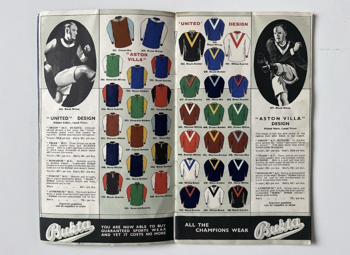 footnostalgia's tweet photo. For Sale - Bukta 1935 Product Catalogue featuring beautifully illustrated football and rugby shirts https://t.co/dxgj1GGDXG #bukta #footballshirts #suttoninashfield #rugby https://t.co/HH2HzUPwPW