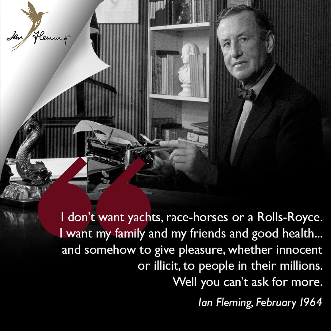 Today, August 12th, is 61 years since Ian Fleming’s death. As we reflect on his enduring legacy, we wanted to share the following quote with you. Taken from an interview with Fleming in February 1964, it was included in the recently published collection of his writing Talk of the