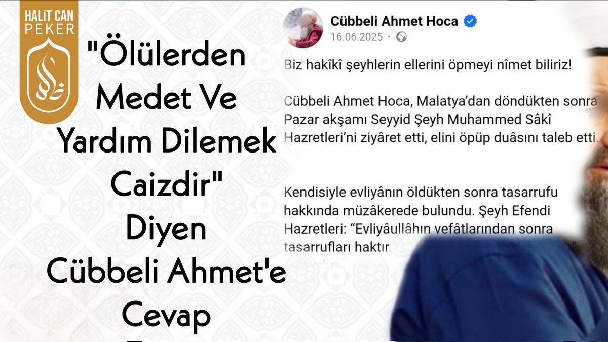 youtu.be/HjIM3ycb-wM?si…
⬆️
"Ölülerden Medet Ve Yardım Dilemek Caizdir" Diyen Cübbeli Ahmet'e Cevap