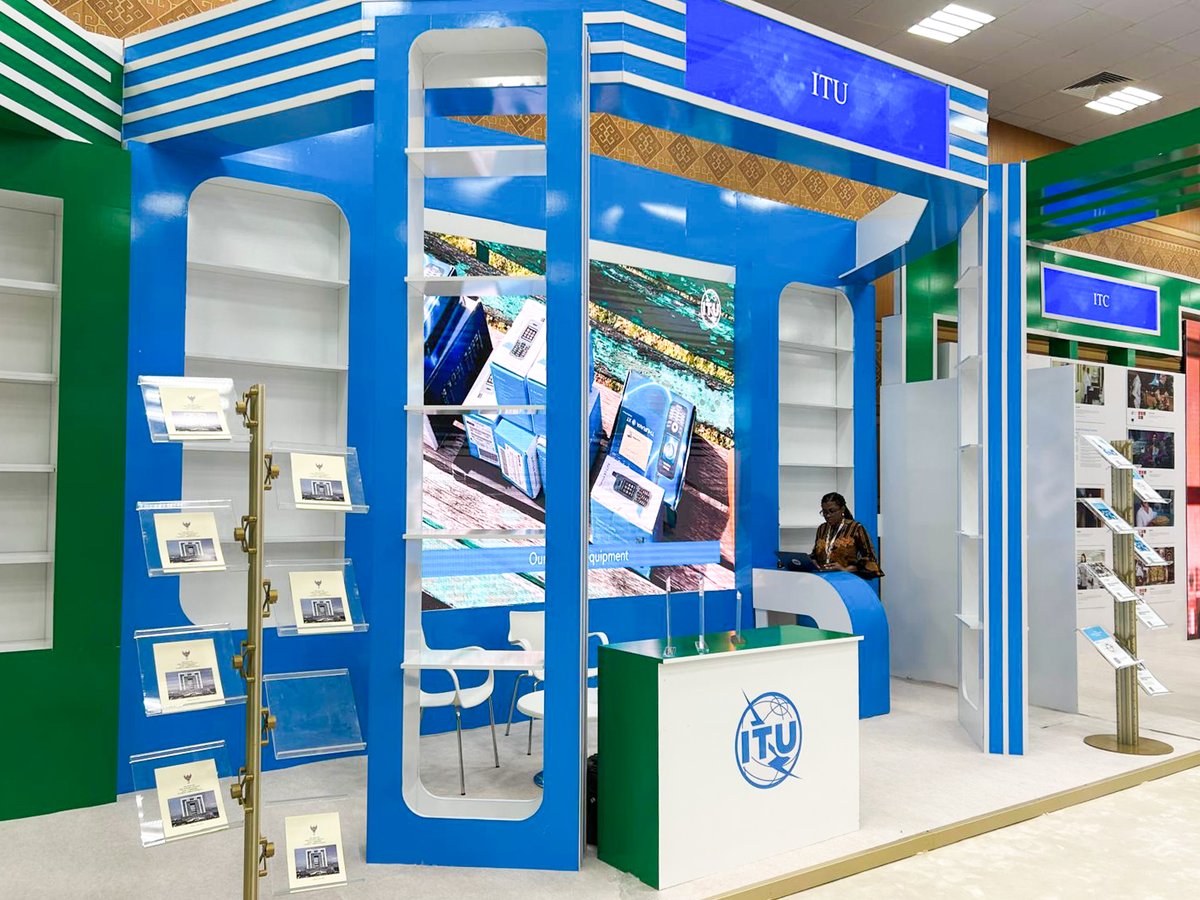 Welcome to the <a href="/ITU/">Int’l Telecommunication Union</a> booth at #LLDC3 in Awaza, Turkmenistan🇹🇲! Here, we are sharing our vision for sustainable digital transformation for everyone, everywhere. Come by to learn first-hand how we are leveraging meaningful connectivity to power progress on the #GlobalGoals in LLDCs.