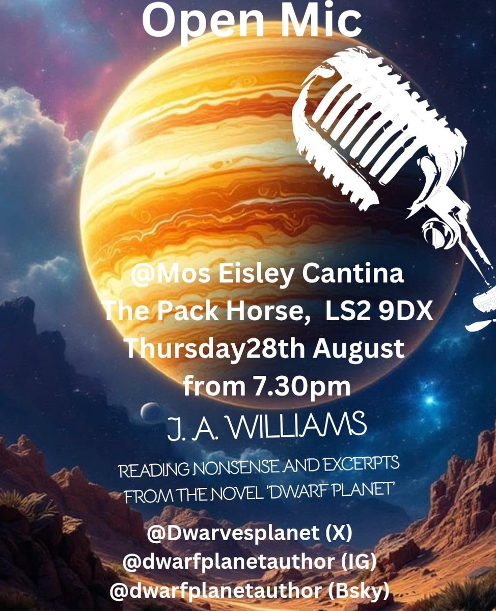 Been wanting to get booked in for the best named open mic event. The dwarfs are coming to Leeds!
#scifi #SciFiWriters #WritersOfTwitter #WritersOfX #WritingCommunity #authorscommunity <a href="/ClothCatStudio/">Cloth Cat Studio</a>