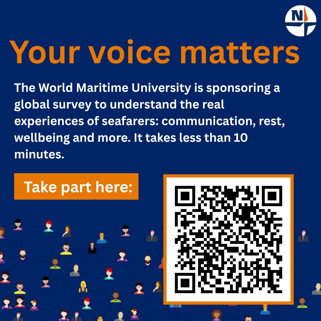 How do you stay connected with loved ones
while you're away? How do communication, rest, and
mental health affect your time onboard?

The World Maritime University wants to hear from you.

📝 Take 10 minutes to complete this short, anonymous
survey and help shape the future of