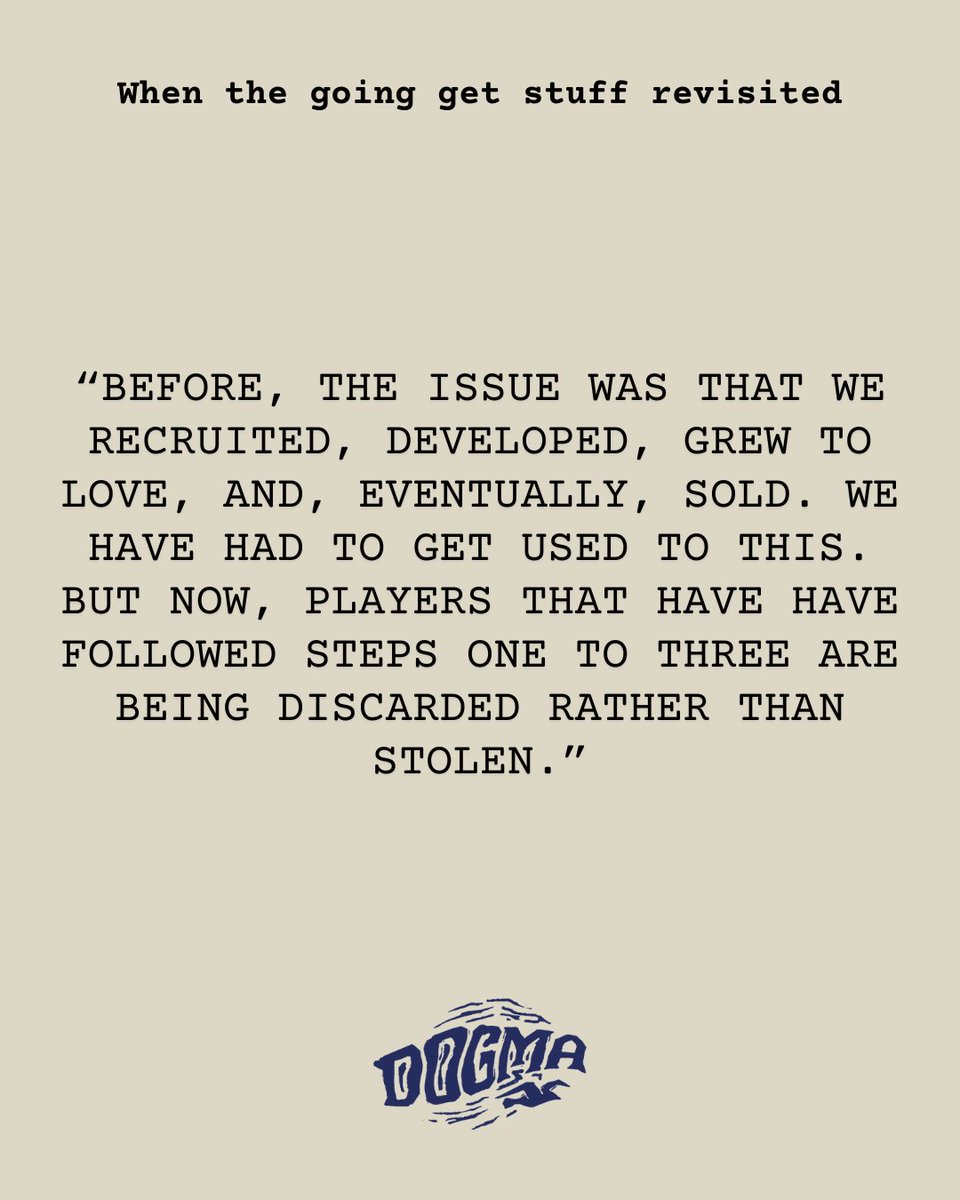 "forming attachments to players feels like the precursor to emotional pain. This is still true, but now the spotlight is not just on the vultures circling overhead but instead points squarely at the club."  

Read more on our obsession with the new: dogmabrighton.co.uk/articles/when-… #BHAFC