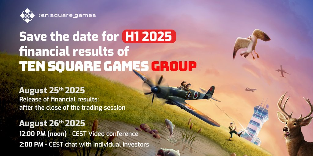 📅 Save the date: TSG Group’s financial results for H1 2025
🔔 August 25th: Results published after the close of the trading session
🌐 August 26th, 12:00 PM: Online video conference and live Q&amp;A on YouTube
💬 August 26th, 2:00 PM: chat with individual investors