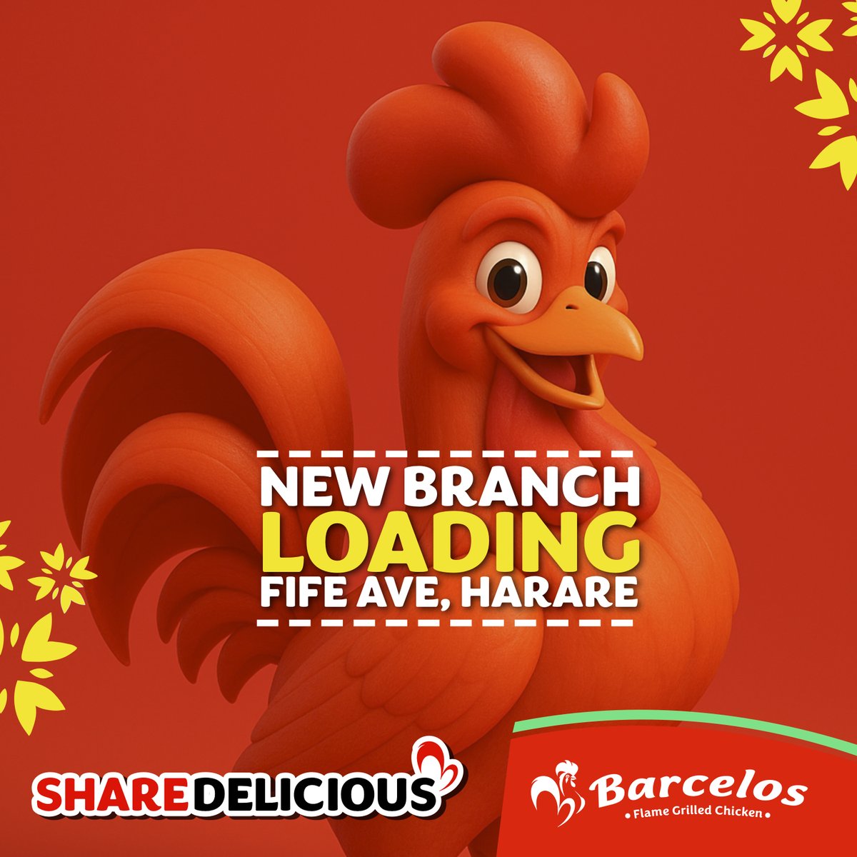 BIG NEWS HARARE!
A brand new Barcelos branch is LOADING on Fife Avenue! Get ready to enjoy all your flame-grilled favourites.

📍 Fife Ave Shopping Centre, Avenues, Harare
❤️ SHARE DELICIOUS with your friends and family