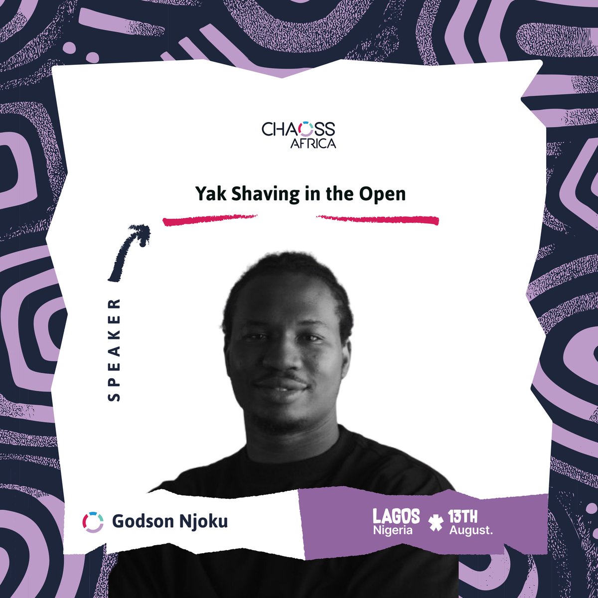 CHAOSS Project Africa (@chaoss_africa) on Twitter photo Say hello to Godson Njoku <a href="/Sage_Godspeed/">Sage of the North</a>, our next speaker at #chaossconafrica2025 🎉🚀
He’ll be diving into the idea of yak shaving in open source—what it looks like and how we can get back to doing the work that truly matters.
🎟️ Don’t miss it: tix.africa/discover/chaos… Say hello to Godson Njoku <a href="/Sage_Godspeed/">Sage of the North</a>, our next speaker at #chaossconafrica2025 🎉🚀
He’ll be diving into the idea of yak shaving in open source—what it looks like and how we can get back to doing the work that truly matters.
🎟️ Don’t miss it: tix.africa/discover/chaos…