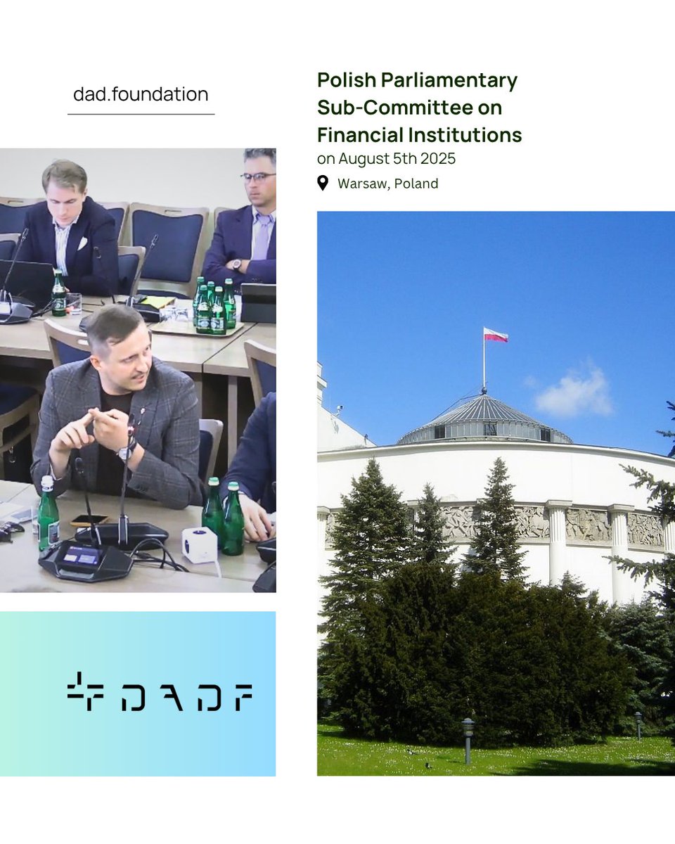 0xdadf's tweet photo. DADF participated in today’s parliamentary session of the Subcommittee for Financial Institutions. Among various critical topics, we engaged in discussions on MiCA and the broader regulatory landscape for cryptocurrencies. @PawelSynapse @KancelariaSejmu https://t.co/Ane8YooSBB