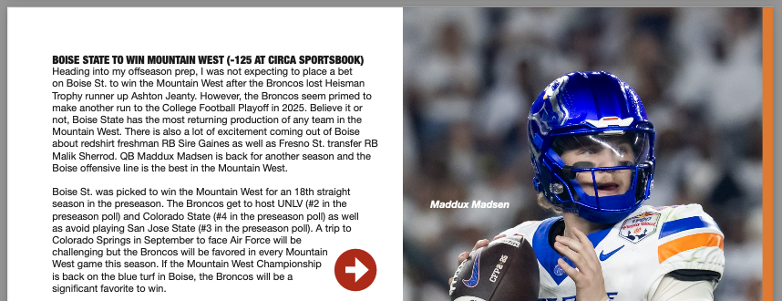 Tim Murray (@1timmurray) on Twitter photo The <a href="/VSiNLive/">VSiN</a> College Football betting guide is out now!
Amazing job by <a href="/SkatingTripods/">Adam Burke</a>, <a href="/BettingOnX/">Zachary Cohen</a>, <a href="/mattyoumans247/">Matt Youmans</a>, <a href="/meJVT/">Jonathan Von Tobel</a>, <a href="/WesReynolds1/">Wes Reynolds</a>, & <a href="/SteveMakinen/">Steve Makinen</a>
Plus, TONS of best bets (including my favorite bets from the podcast...)
Get it here 👉 vsin.com/betting-guides/ The <a href="/VSiNLive/">VSiN</a> College Football betting guide is out now!
Amazing job by <a href="/SkatingTripods/">Adam Burke</a>, <a href="/BettingOnX/">Zachary Cohen</a>, <a href="/mattyoumans247/">Matt Youmans</a>, <a href="/meJVT/">Jonathan Von Tobel</a>, <a href="/WesReynolds1/">Wes Reynolds</a>, & <a href="/SteveMakinen/">Steve Makinen</a>
Plus, TONS of best bets (including my favorite bets from the podcast...)
Get it here 👉 vsin.com/betting-guides/